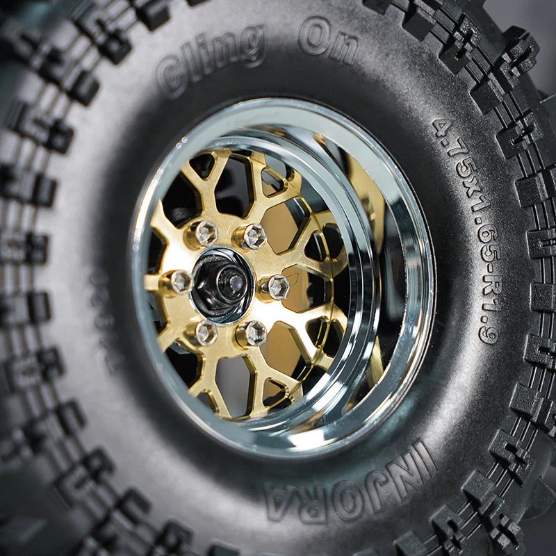 INJORA 1.9" ModuWheel Brass & Aluminum -9.65mm Offset Wheels for 1/10 RC Crawlers - Image 5