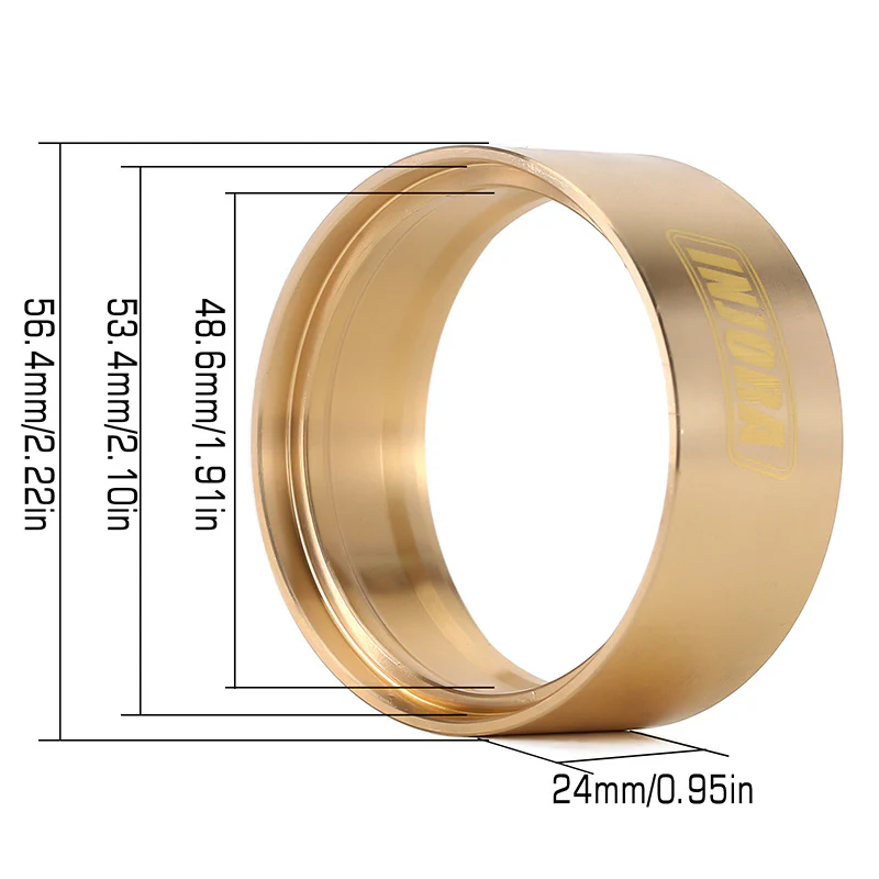INJORA 94g/pcs Brass Internal Beadlock Ring Clamp Rings for 1.9" Wheel Rims - Image 4
