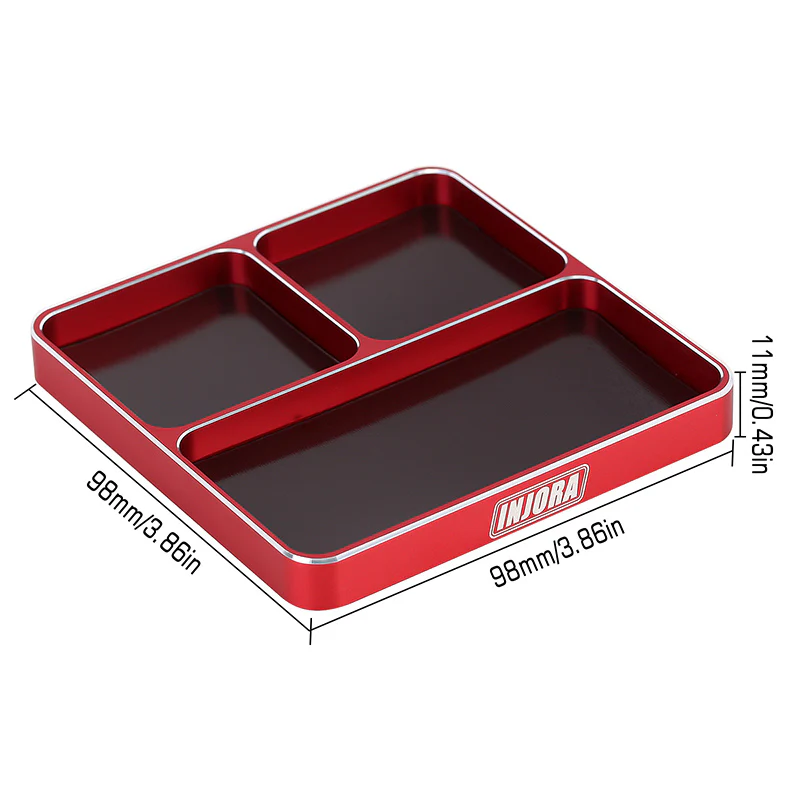 INJORA 98*98*11mm CNC Aluminum Magnetic Screw Tray - Image 3