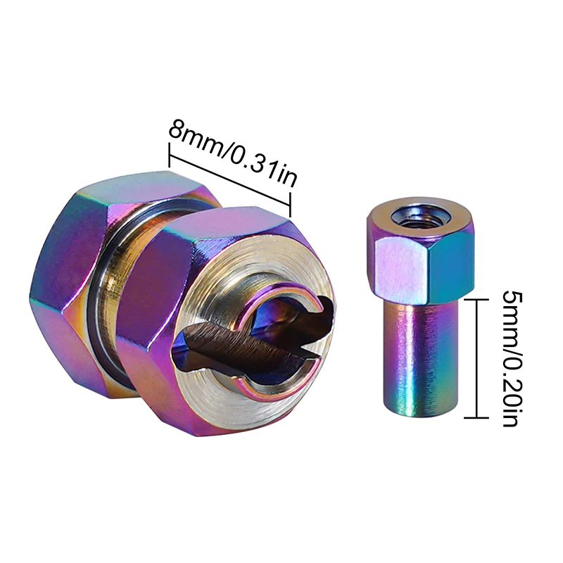 INJORA 9mm(+5mm) Stainless Steel Extended Wheel Hexes For 1/24 SCX24 AX24 - Image 2