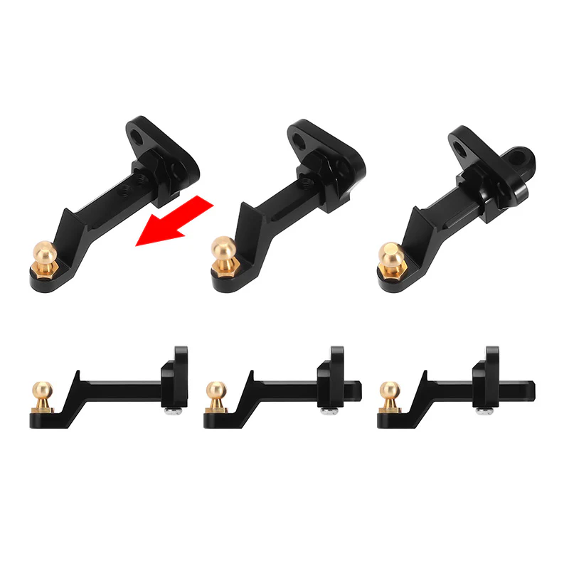 INJORA Adjustable Aluminum Trailer Tow Hitch With Brass Ball for 1/18 TRX4M - Image 3