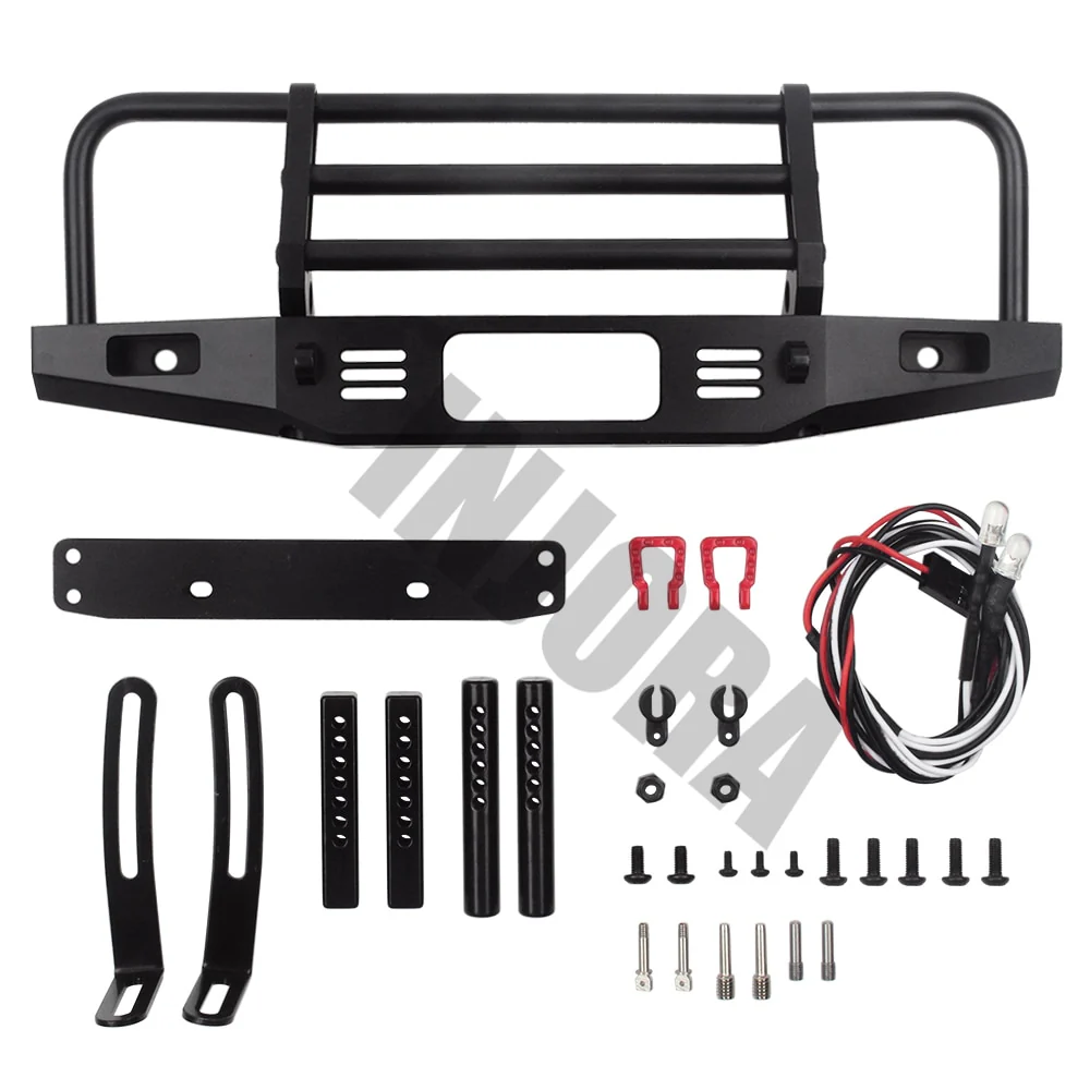 INJORA Adjustable Metal Front Bumper for TRX4 SCX10 & SCX10 II - Image 3