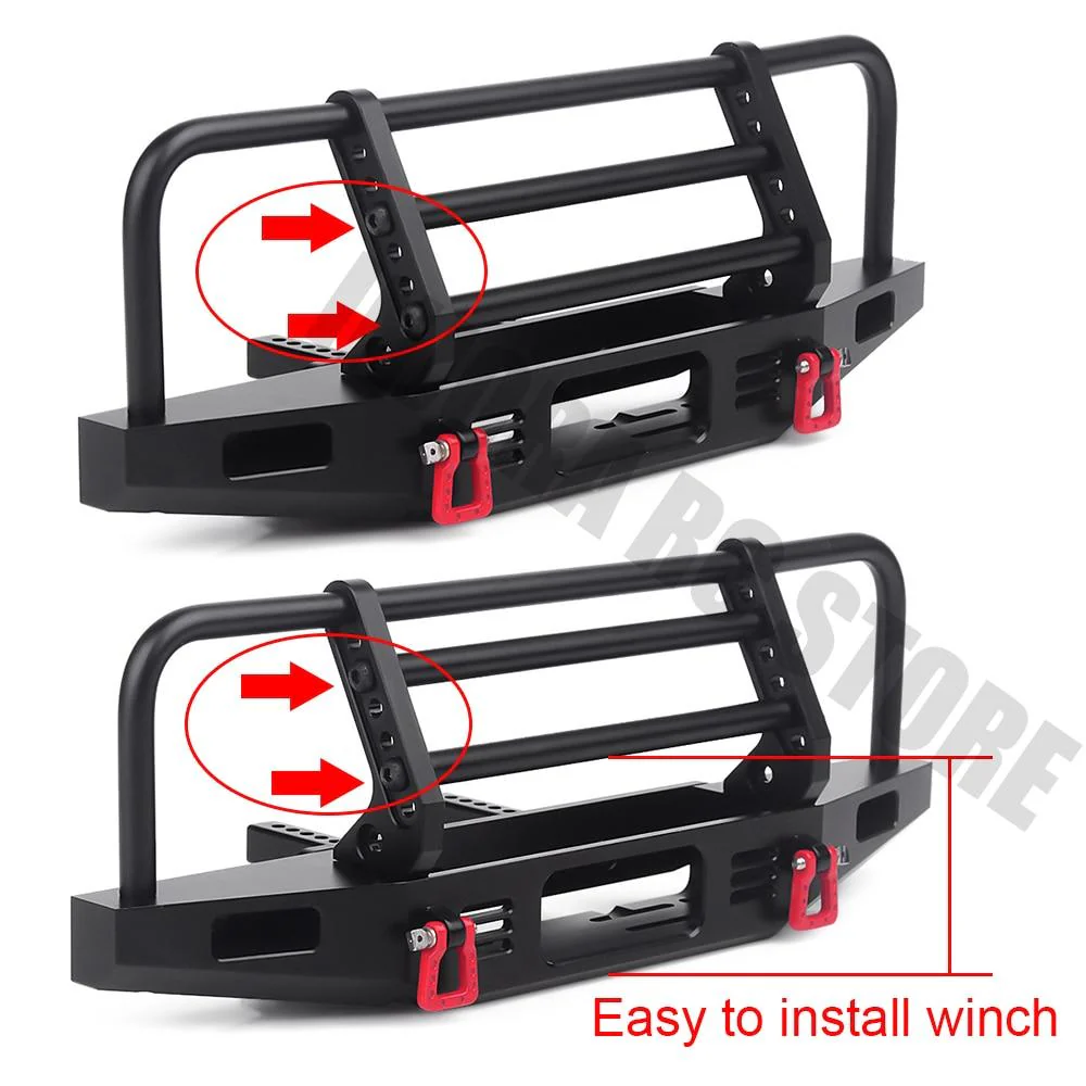 INJORA Adjustable Metal Front Bumper for TRX4 SCX10 & SCX10 II - Image 6