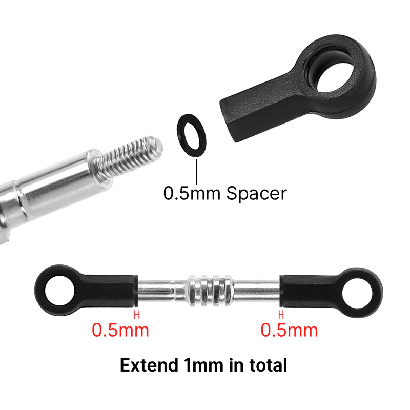 [US Warehouse] INJORA Adjustable Stainless Steel Links Set for Losi Micro-B Micro-T - Image 4