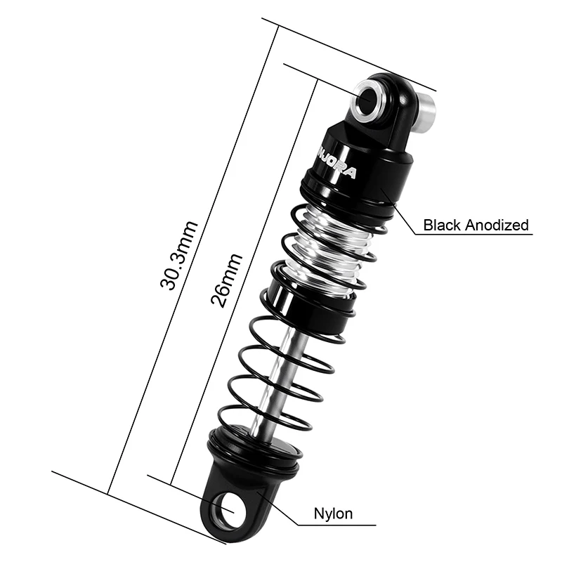 INJORA 26mm Aluminum Oil Shocks for 1/30 Axial SCX30 - Image 4