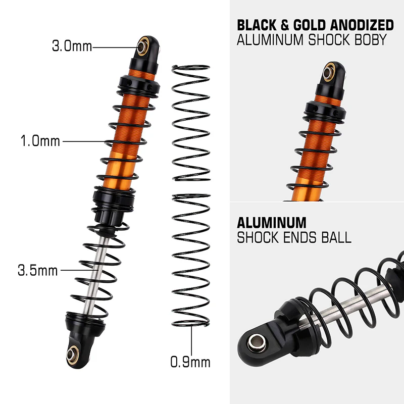 INJORA Aluminum 70-120mm Dual Stage Spring Shock Absorber Damper for 1/10 RC Crawler - Image 16