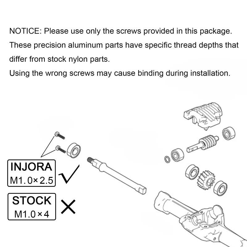 INJORA Aluminum Front & Rear Axle Housings for 1/30 SCX30 - Image 5