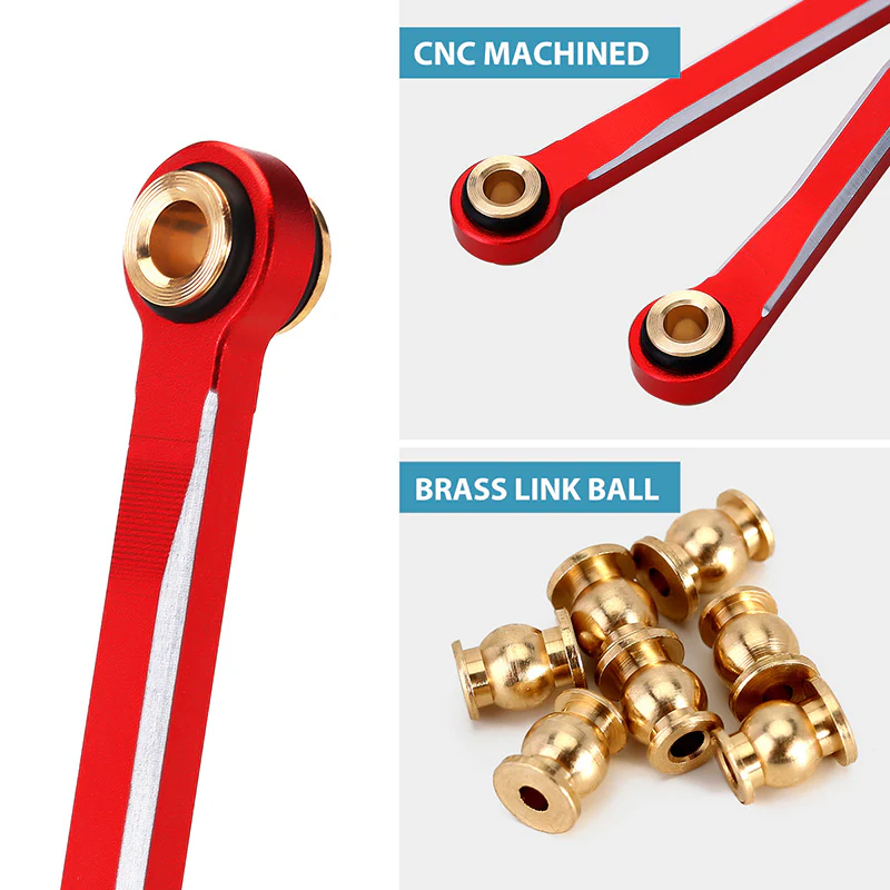 INJORA Aluminum High Clearance Chassis Links Set for 1/18 TRX4M Defender Bronco - Image 14