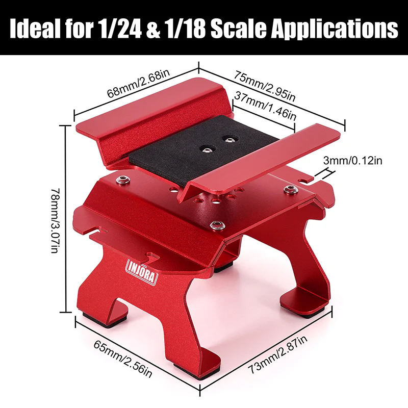 INJORA Aluminum RC Car Stand with Shock Holder for 1/24 1/18 RC Crawler - Image 26
