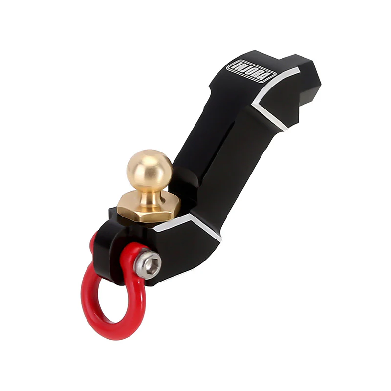 INJORA Aluminum Trailer Tow Hitch with Brass Ball for 1/18 FMS FCX18 - Image 3