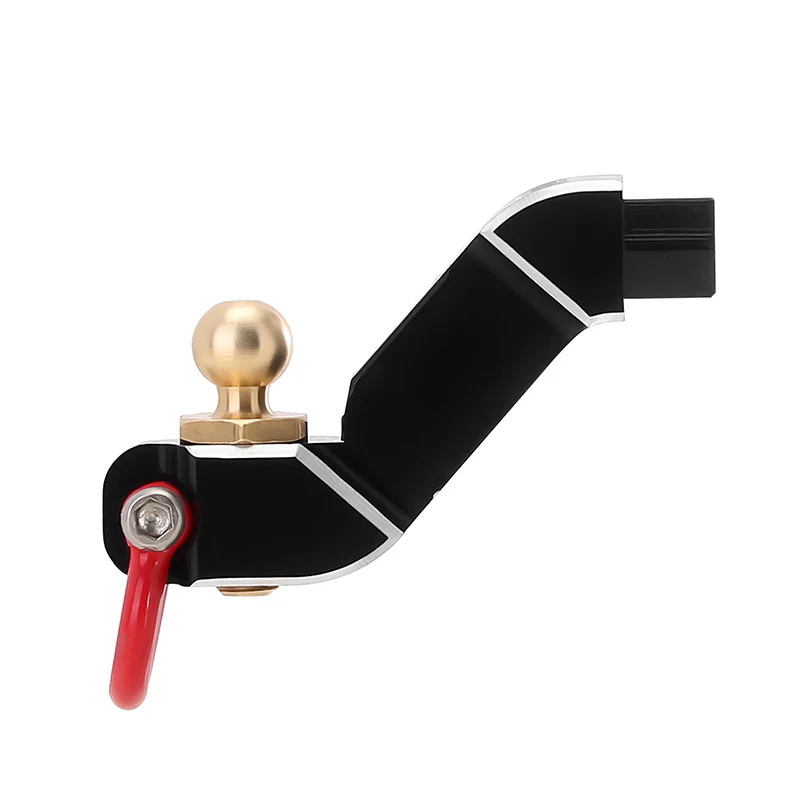 INJORA Aluminum Trailer Tow Hitch with Brass Ball for 1/18 FMS FCX18 - Image 4