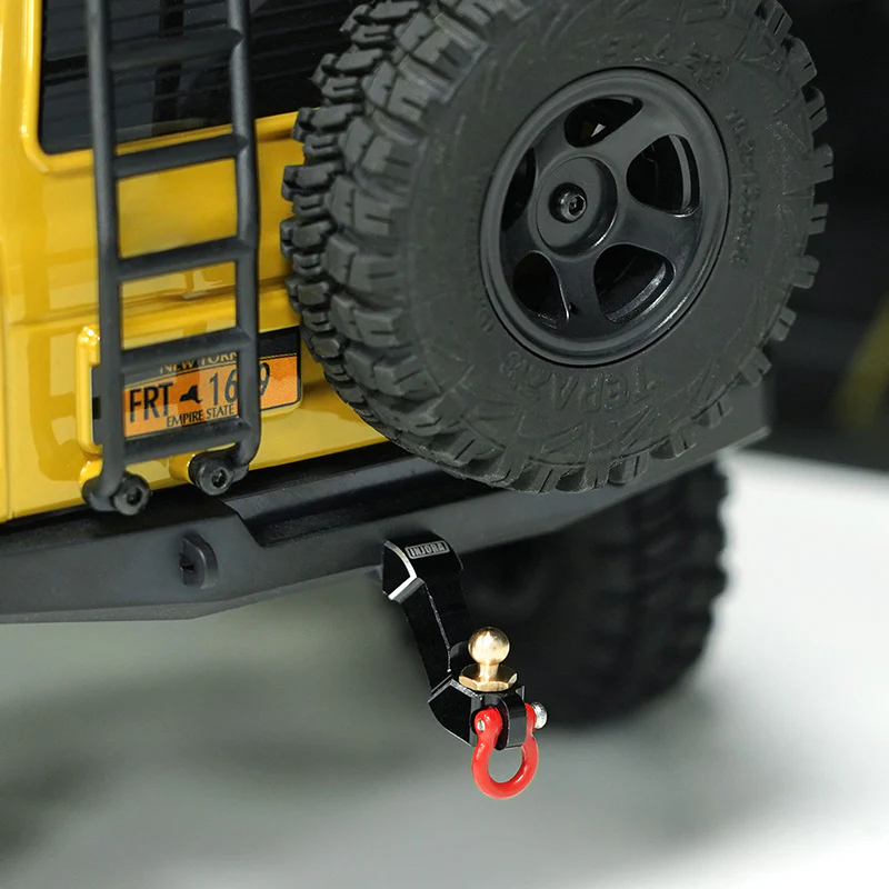 INJORA Aluminum Trailer Tow Hitch with Brass Ball for 1/18 FMS FCX18 - Image 8