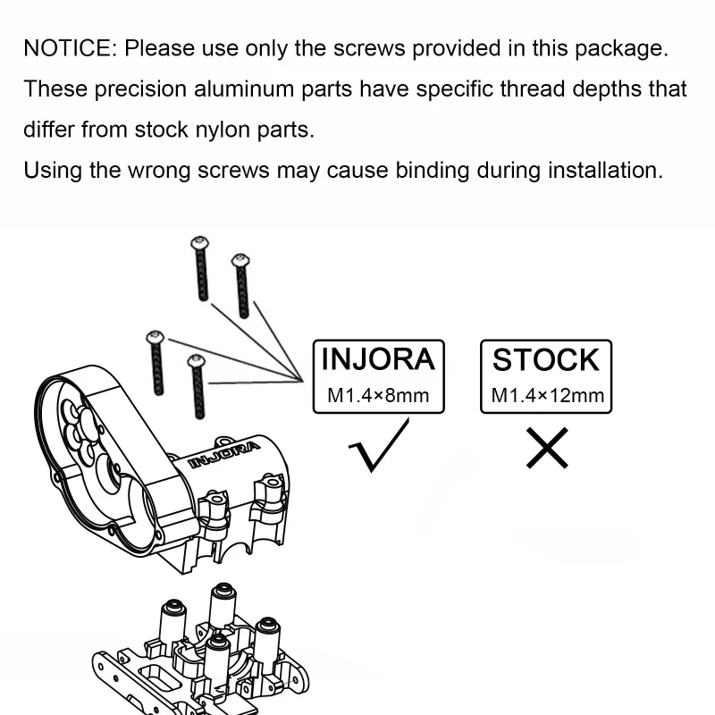 INJORA Aluminum Transmission Kit for 1/30 SCX30 (Unassembled) - Image 4