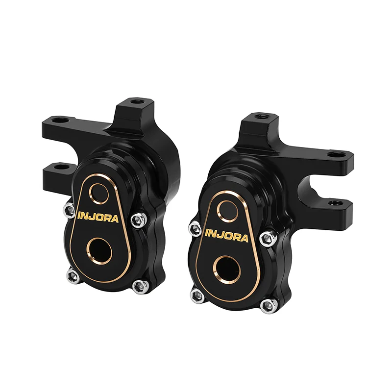 INJORA Black Brass Steering Knuckles Set for INJORA TRX4M +5mm Diamond Portal Axles - Image 5