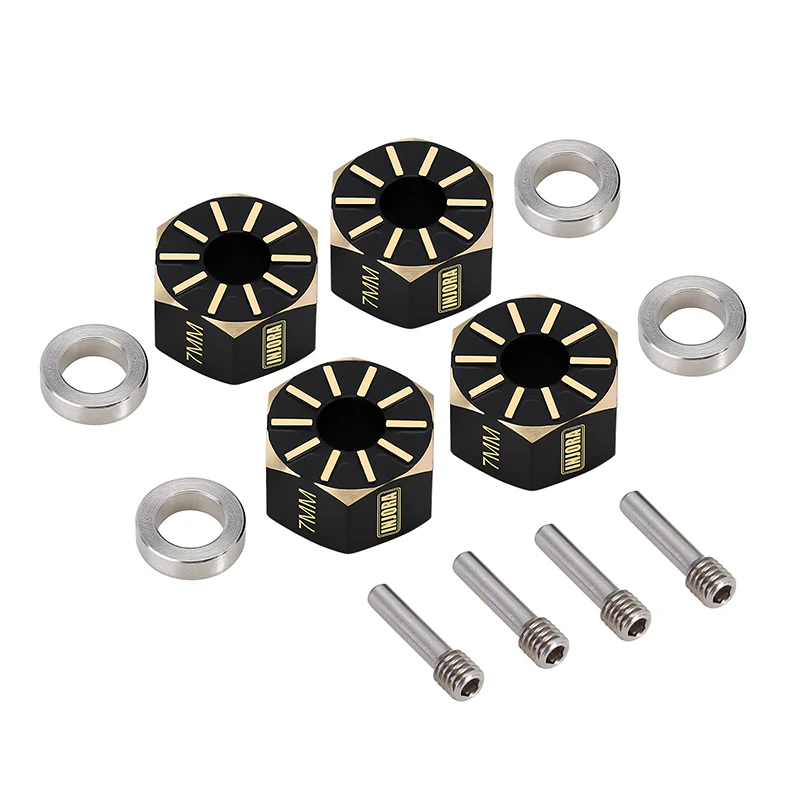 INJORA Black Brass Wheel Hex Hub Extenders for Axial SCX10 PRO SCX10 III UTB10 Capra - Image 3