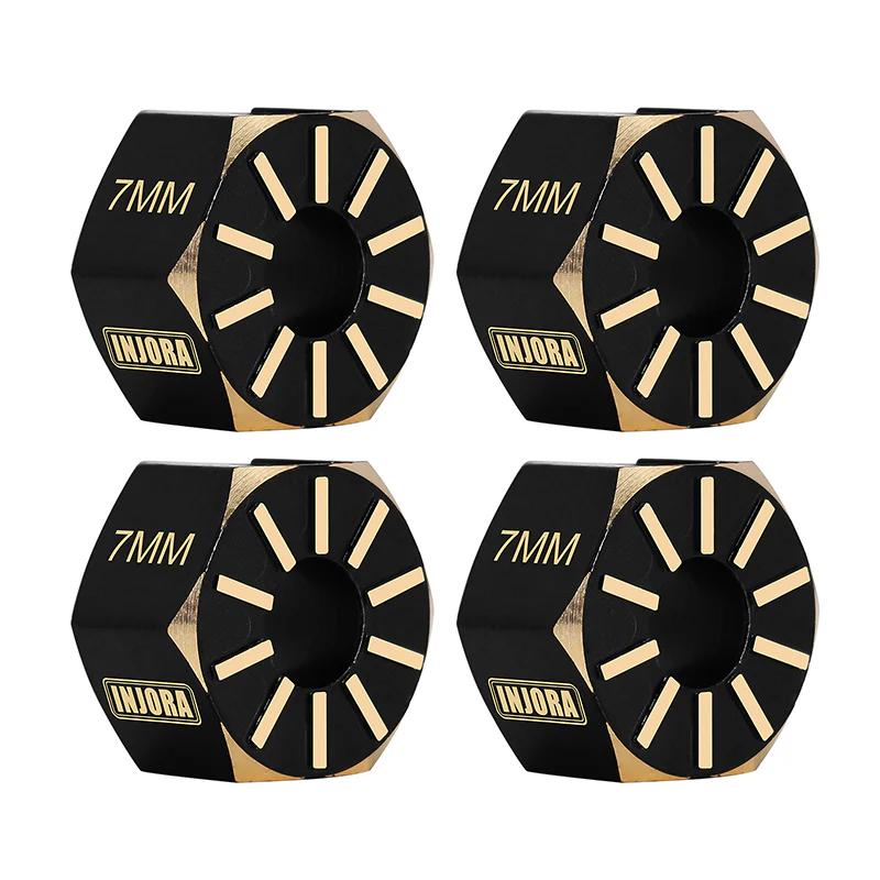 INJORA Black Brass Wheel Hex Hub Extenders for Axial SCX10 PRO SCX10 III UTB10 Capra - Image 4