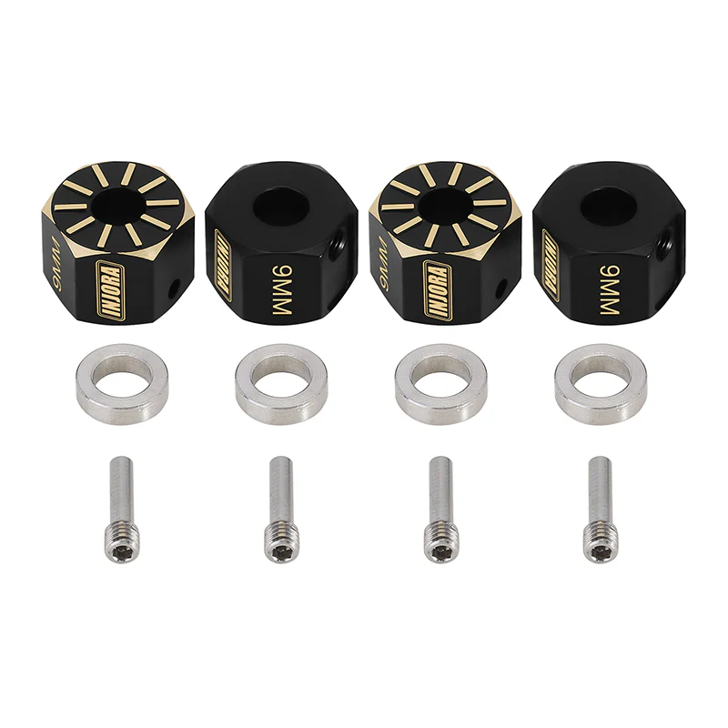 INJORA Black Brass Wheel Hex Hub Extenders for Axial SCX10 PRO SCX10 III UTB10 Capra - Image 7