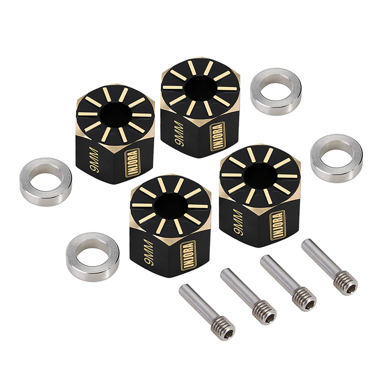 INJORA Black Brass Wheel Hex Hub Extenders for Axial SCX10 PRO SCX10 III UTB10 Capra - Image 8