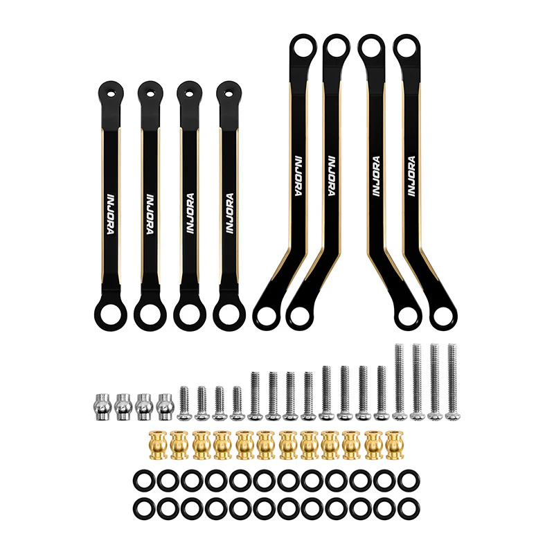 INJORA Black Brass High Clearance Chassis Links for 1/18 FMS FCX18 LC80 - Image 2