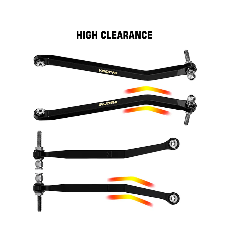 INJORA Black Brass High Clearance Chassis Links for 1/30 SCX30 - Image 5