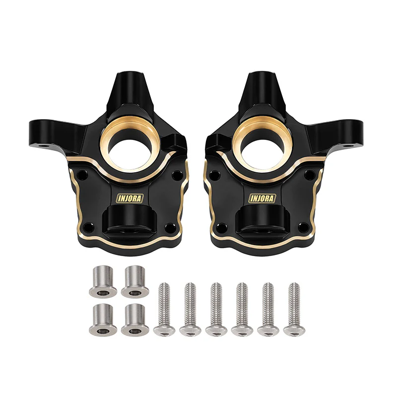 INJORA 58g/pcs Black Brass Steering Knuckles for 1/10 FMS FCX10 K5 LC80 Pro V1 - Image 3