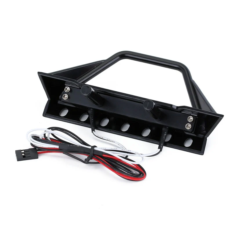 INJORA Black Metal Front Bumper with Lights for SCX10 II SCX10 III - Image 13