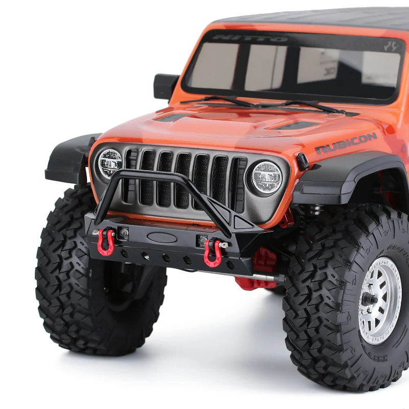 INJORA Black Metal Front Bumper with Lights for SCX10 II SCX10 III - Image 14
