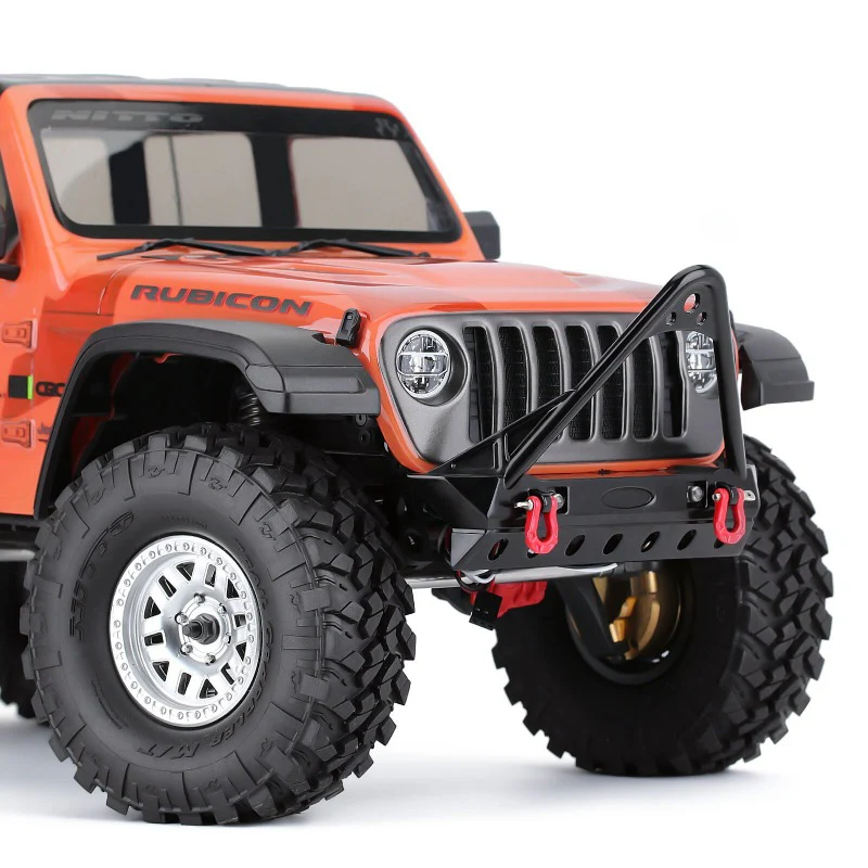 INJORA Black Metal Front Bumper with Lights for SCX10 II SCX10 III - Image 8