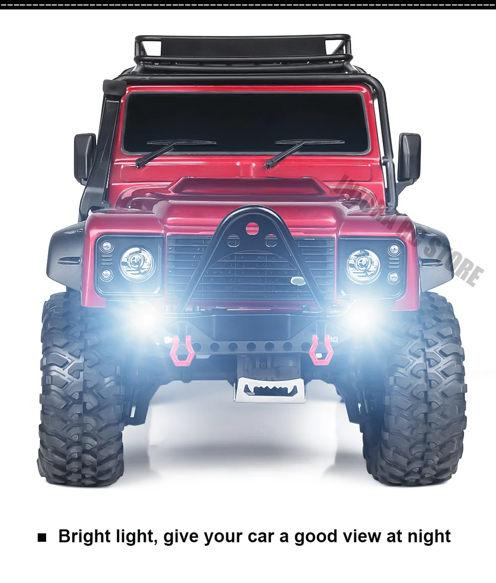INJORA Black Metal Front Bumper with Lights for TRX4 SCX10 & SCX10 II - Image 8