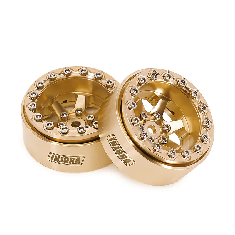 INJORA 1.3" Brass -5.25mm Offset Wheels for Micro Crawlers (W1310) - Image 5