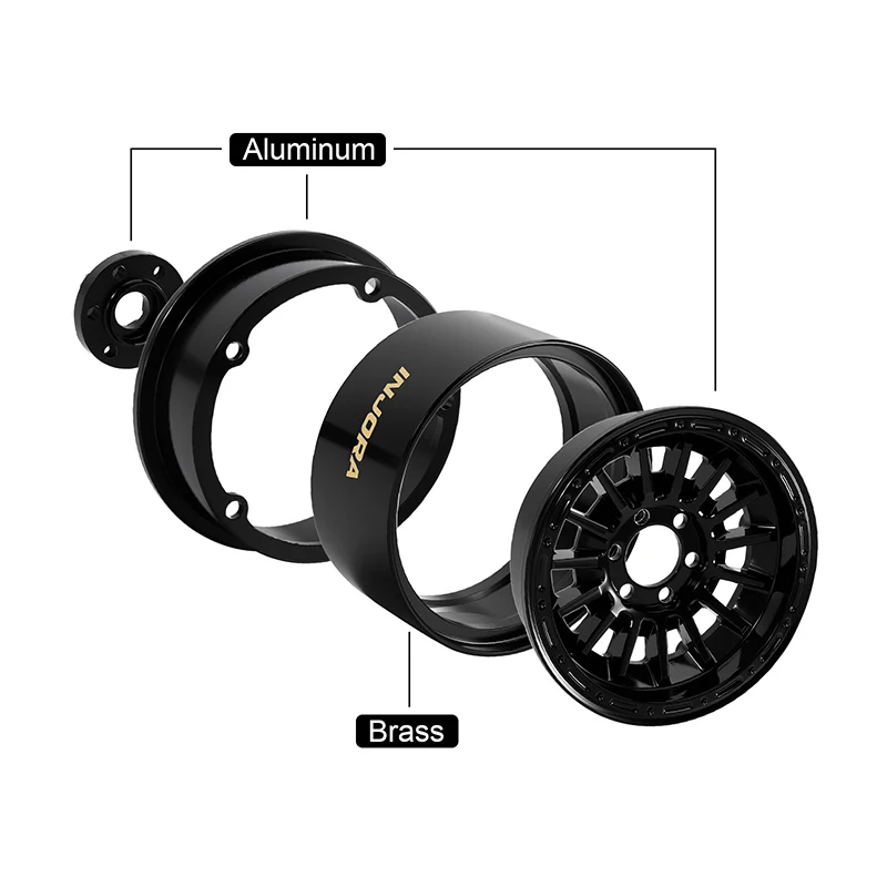 INJORA 2.2" Brass & Aluminum Wheels for 1/10 RC Crawlers (W2259) - Image 10