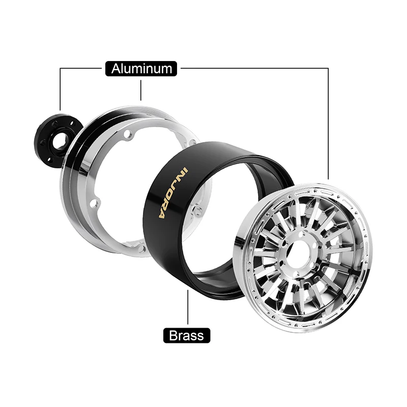 INJORA 2.2" Brass & Aluminum Wheels for 1/10 RC Crawlers (W2259) - Image 17