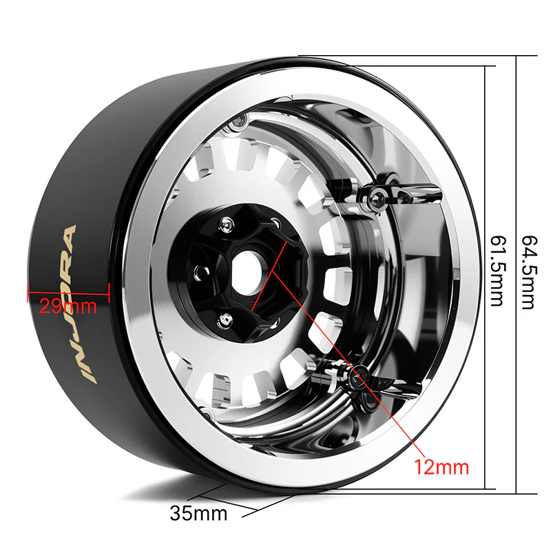 INJORA 2.2" Brass & Aluminum Wheels for 1/10 RC Crawlers (W2259) - Image 18