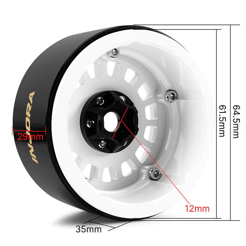 INJORA 2.2" Brass & Aluminum Wheels for 1/10 RC Crawlers (W2259) - Image 4