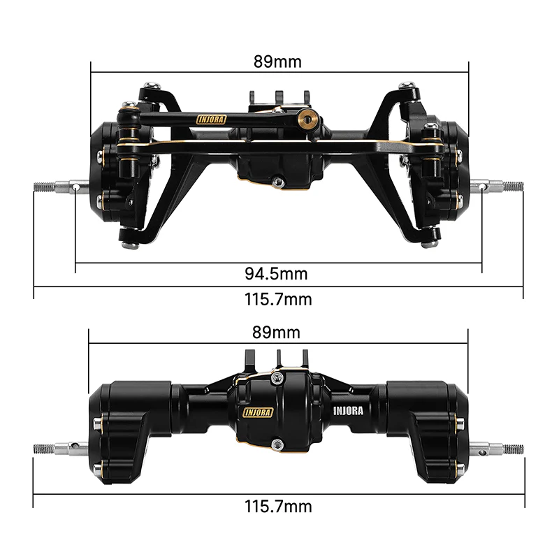 INJORA Brass & Aluminum Portal Axles for 1/18 Redcat Ascent-18 Brushed - Image 3