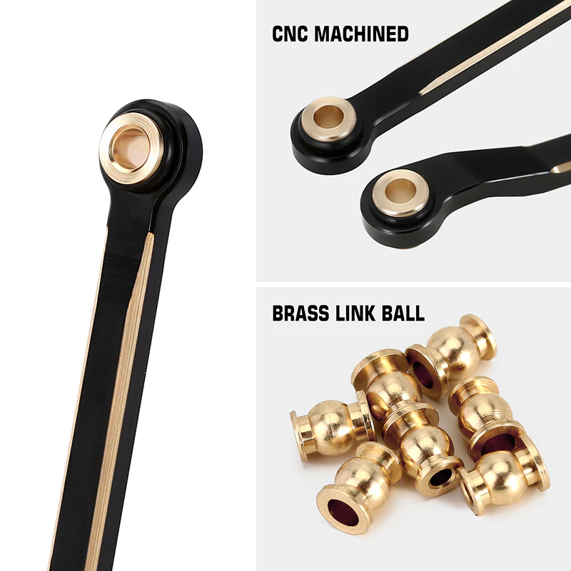 INJORA Brass High Clearance Links for 1/18 TRX4M High Trail K10 F150 (4M-97) - Image 6