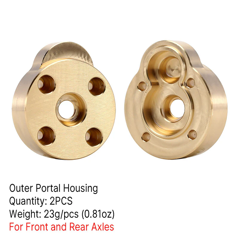 [US Warehouse] INJORA Brass Outer Portal Housing Covers For FCX24 FCX18 Front & Rear Axles (FCX24-01) - Image 9