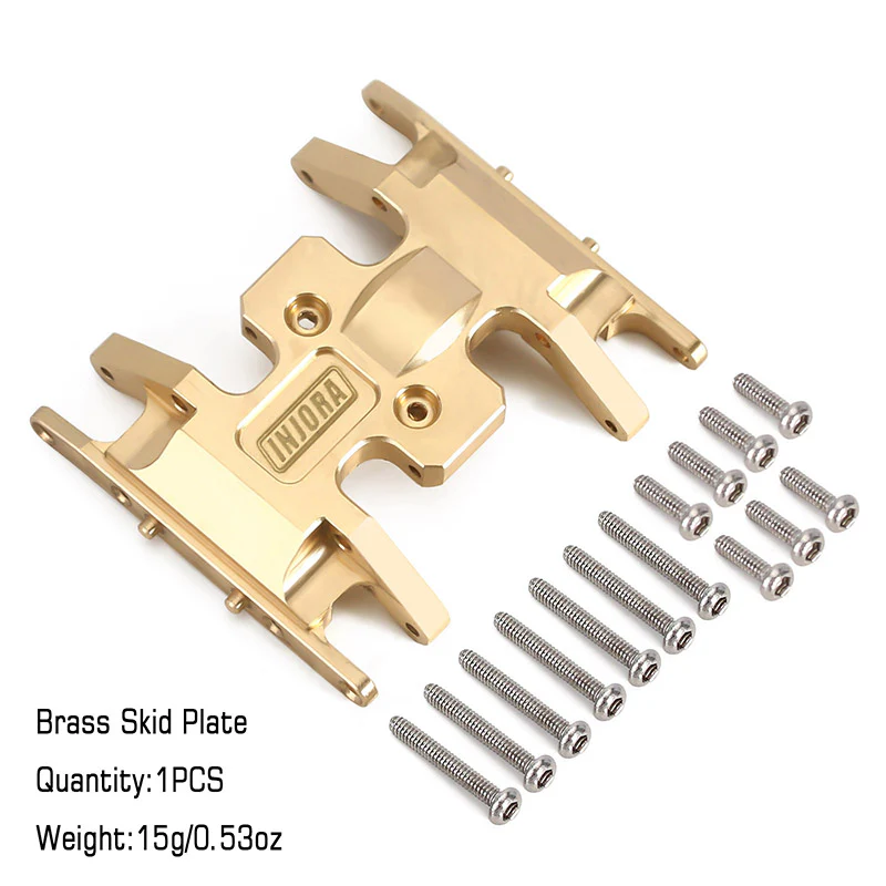 INJORA Brass Skid Plate Gearbox Transmission Mount for Axial SCX24 - Image 2