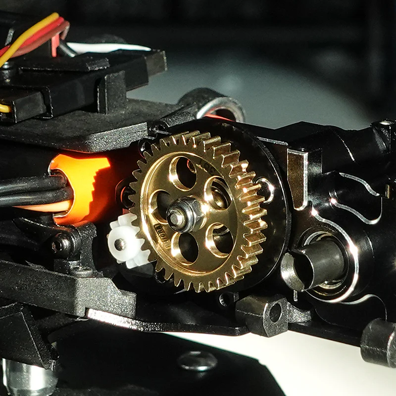 INJORA Brass Transmission Main Gear with Plastic Motor Pinion for Losi Micro-B Micro-T - Image 3