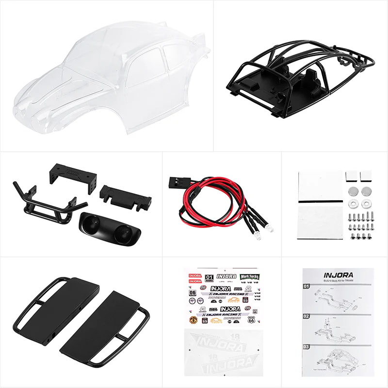 INJORA BUG18 Body with Interior for 1/18 INJORA TRX4M Universal Chassis - Image 35