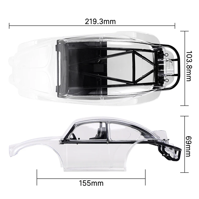 INJORA BUG18 Body with Interior for 1/18 INJORA TRX4M Universal Chassis - Image 36