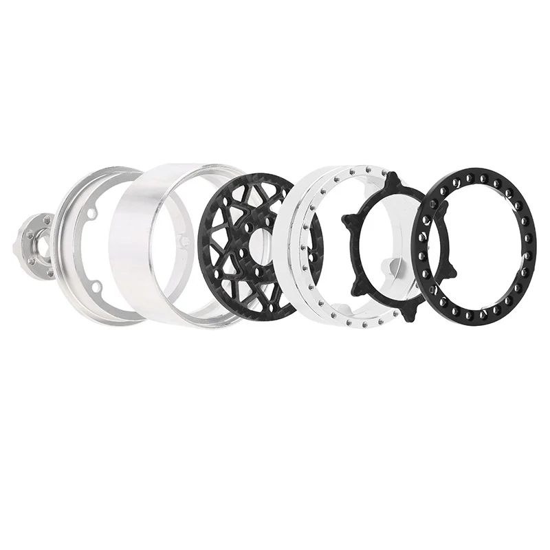 INJORA 1.9" Carbon Fiber & Aluminum -10mm Offset Wheels for 1/10 RC Crawlers (W1952) - Image 3