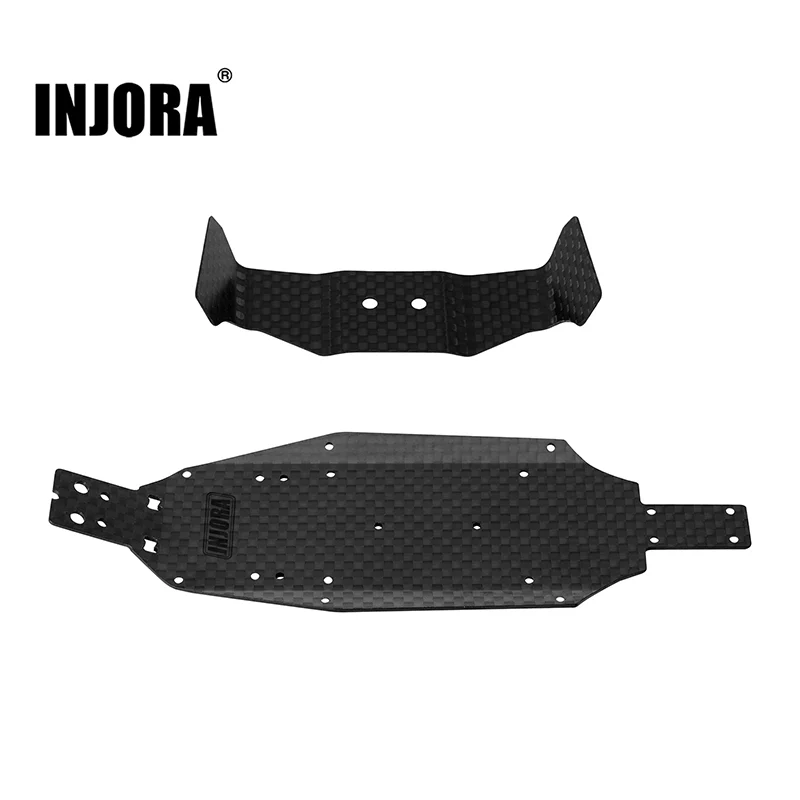 INJORA Carbon Fiber Chassis & Rear Wing for 1/24 Losi Micro-B
