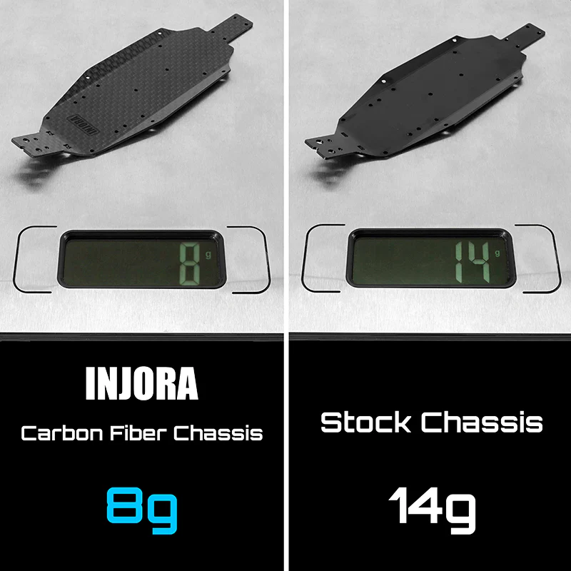 INJORA Carbon Fiber Chassis & Rear Wing for 1/24 Losi Micro-B - Image 13