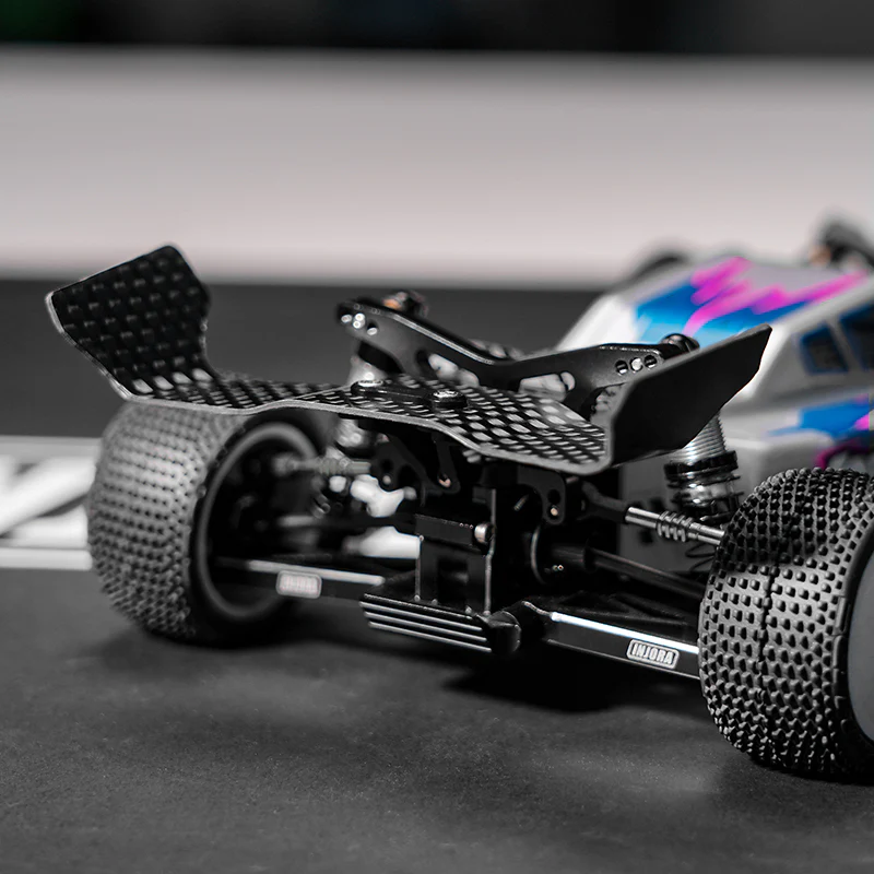 INJORA Carbon Fiber Chassis & Rear Wing for 1/24 Losi Micro-B - Image 8