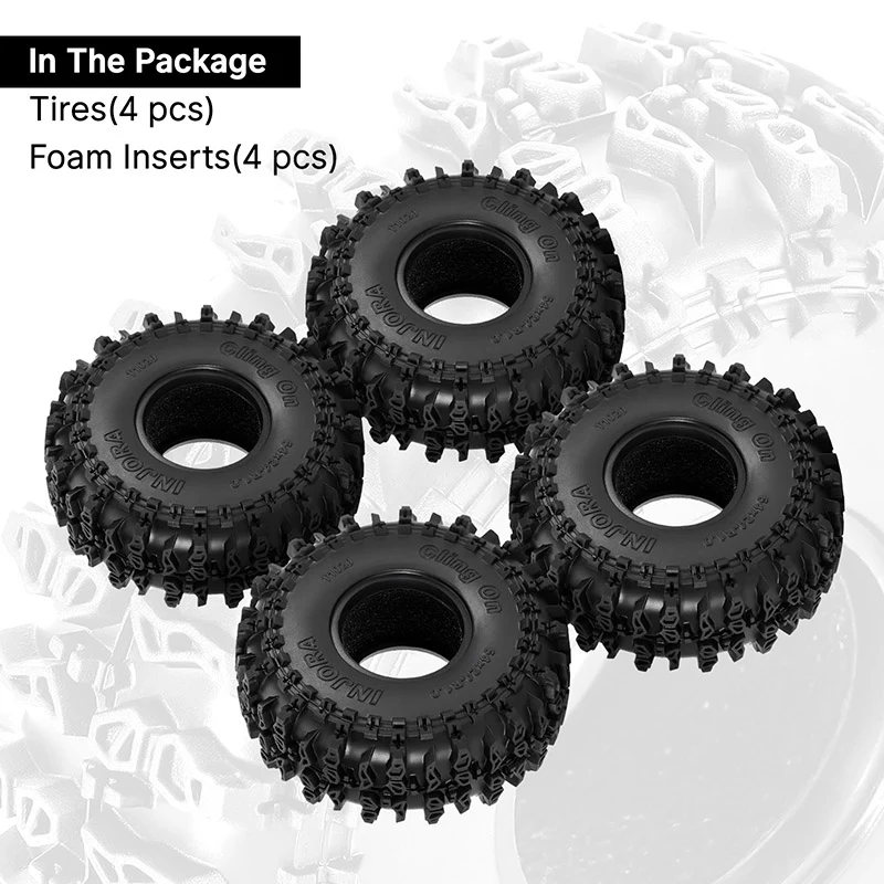 INJORA 1.0" 64*24mm Cling On Tires (T1020) (4) - Image 6
