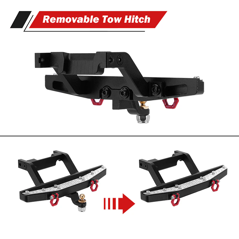 INJORA CNC Aluminum Front Rear Bumper for 1/18 TRX4M Defender (4M-41) - Image 15