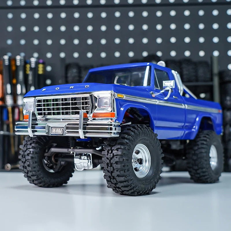 INJORA CNC Aluminum Front Rear Bumper with Dual Exhaust for 1/18 TRX4M High Trail F150 - Image 10