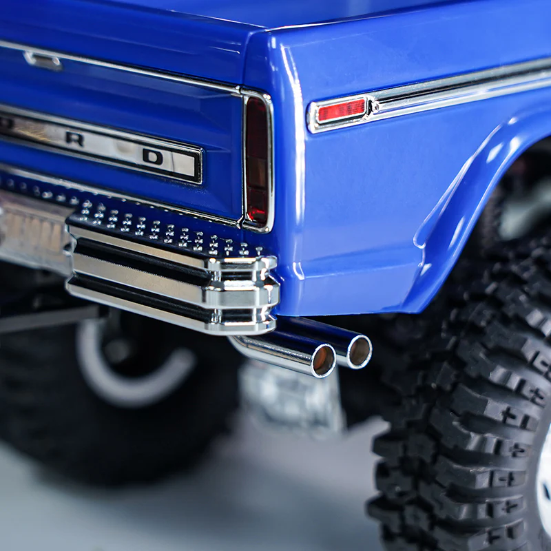 INJORA CNC Aluminum Front Rear Bumper with Dual Exhaust for 1/18 TRX4M High Trail F150 - Image 16