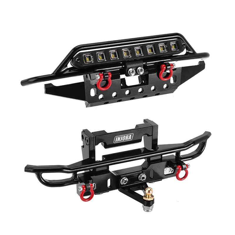 INJORA CNC Aluminum Front Rear Bumpers V2 for 1/18 TRX4M Bronco (4M-43) - Image 2
